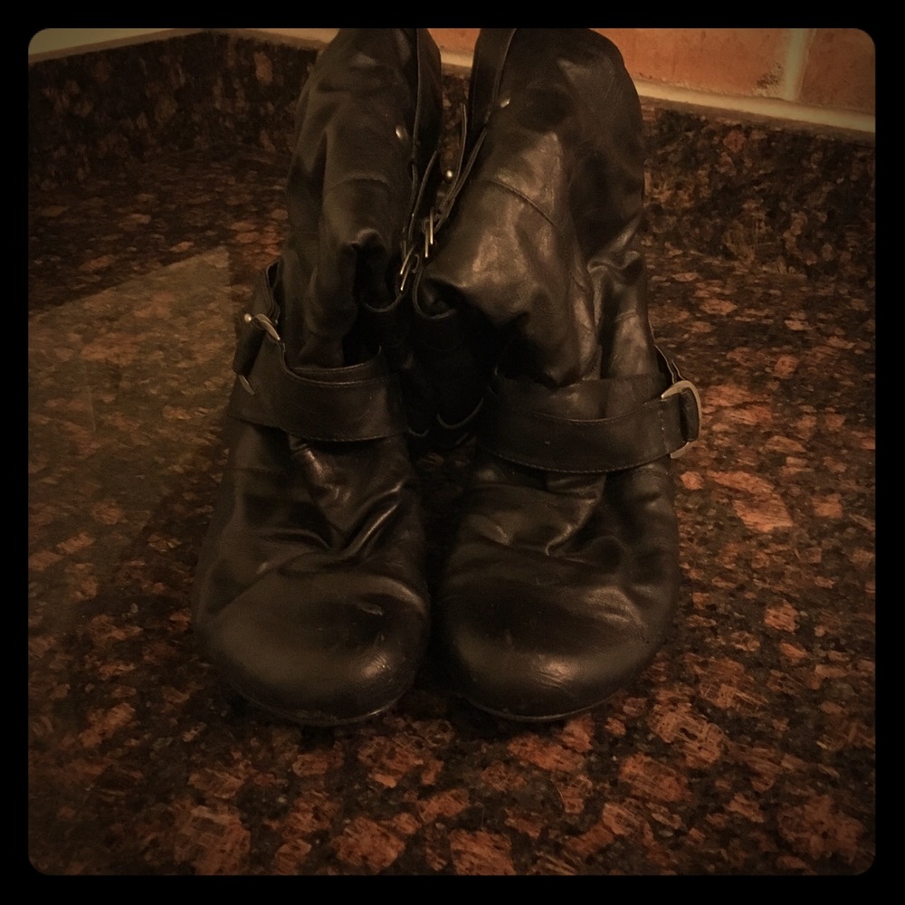 Black high length Bakers boots